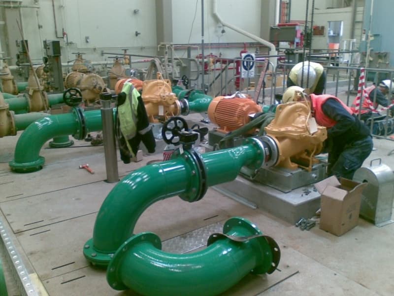 Plant installation on site